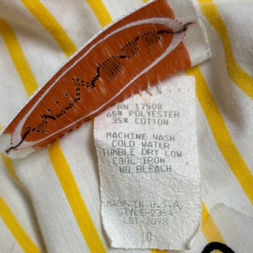Vintage 60’s Yellow Striped Midi Dress - Picture 16 of 16